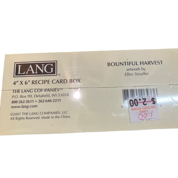 Lang Co BOUNTIFUL Recipe Box File Shrink Wrapped NIP - Picture 4 of 4